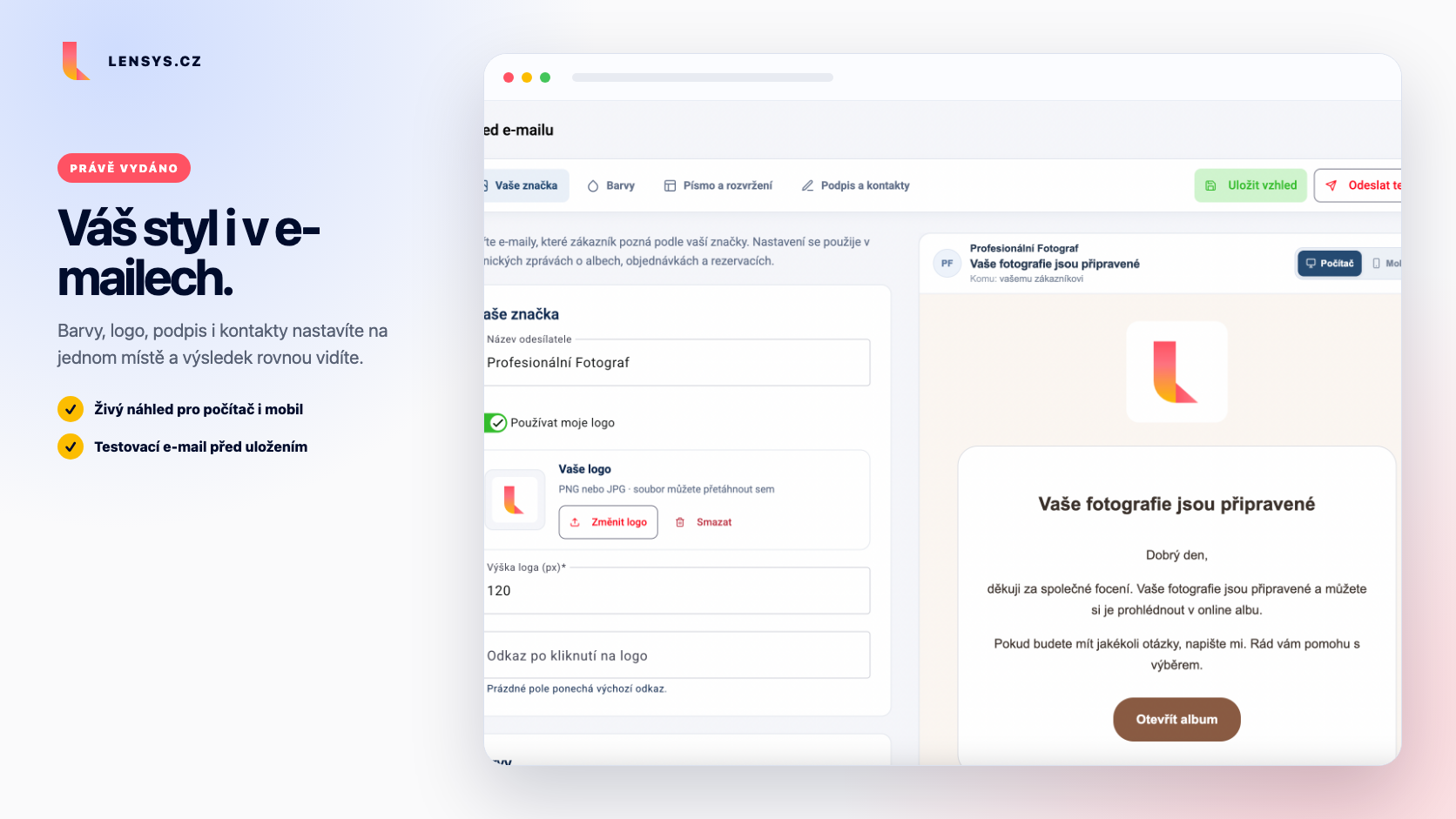Přeneste svůj styl i do e-mailů z Lensysu